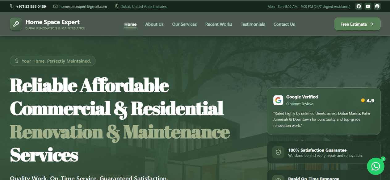 Home Space Expert — Dubai Renovation & Maintenance Website